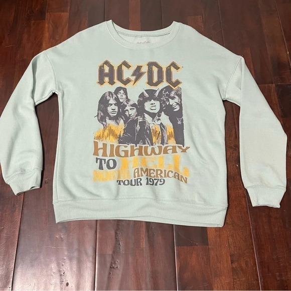 AC/DC Gray Sweatshirt with Graphic Print - Picture 1 of 5